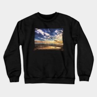 Sunset Clouds over the Ocean with Brushed Border Crewneck Sweatshirt